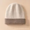 Gorro de Punto de Cachemira 100% Puro Unisex para Otoño e Invierno, Gorro Protector de Orejas, Gorro Cálido Engrosado, Gorro para Clima Frío