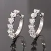 Pendientes de Plata de Ley S925 con Forma de Corazón y Moissanita para Mujer, Pinzas para Orejas de Lujo Transfronterizas Estilo Ins Europeo y Americano, Joyería Exquisita para Orejas al por Mayor