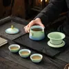 Ciudad Prohibida Set de Té de Viaje Cultural y Creativo Set Pequeño Una Tetera Tres Tazas Tetera de Kung Fu para Exteriores Taza Rápida Portátil Venta al por Mayor