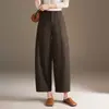 Drapeado, modelador, cintura alta, coleção outono 2026, calça feminina cropped de perna larga, solta, que valoriza a altura, modeladora, perna reta, calça balloon casual