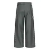 Y6041 High Street Estilo Americano Unissex Vintage Cor Sólida Design Desconstruído Plissado Calças Masculinas Street Style Corte Amplo