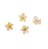 Colar, brincos, pulseira de flor de resina mini de 7mm com cinco pétalas, acessórios de joias DIY feitos à mão, materiais decorativos