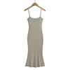 G015 Otoño Nuevo Estilo Europeo y Americano Spice Girls Pura Sexy Sexy Ajustado Tirantes Cadera Cola de Pescado Vestido Vestido Largo