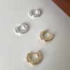 Pendientes de lujo ligeros, retro, irregulares, plisados, con textura de papel de hojalata y aguja de plata 925, pendientes atmosféricos de alta gama para mujer.