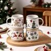 *Edição Limitada de Natal 0343* 8,5*9,5cm 450ml Caneca Cônica de Cerâmica para Café Impressa em Tela Alto Valor Estético para Vendas Transfronteiriças