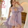 Meiliiko Sexy Escote Profundo Pura Pasión Falda Corta Corte Fluido Encaje Tirantes Espalda Descubierta Encaje Sexy Camisón 2258