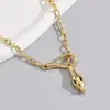 Novo Colar de Cabeça de Cobra Estilo Transfronteiriço, Design de Cobra em Metal com Diamantes, Corrente de Clavícula Ajustável, Corrente de Pescoço Tendência Levemente Luxuosa para Mulheres