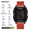 Reloj Deportivo Sanda, Reloj Electrónico Cuadrado de Cuenta Regresiva de Moda para Estudiantes, Reloj Despertador Multifuncional de Moda, Reloj de Pulsera con Pantalla Única al por Mayor