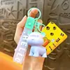 Chaveiro de Urso Sorridente de Resina Degradê de Celebridade da Internet, Pingente Exquisito e Fofo para Mochila, Chaveiro de Carro Atacado