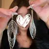 Brincos Longos em Formato de Diamante Cintilante com Acabamento de Luxo, Novo Modelo 2026, Estilo Festa à Noite, Brincos Modernos e Tendência