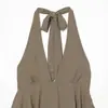 Atacado de Moda Feminina Transfronteiriça Verão Novo Estilo Europeu e Americano Emagrecedor Decote Halter Decoração em Camadas Vestido Curto 7779109