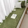 Alfombrilla de chenilla con patrón de espina de pescado vintage para ventanal, alfombrilla para alféizar, cojín con sentido avanzado para balcón y dormitorio, cojín extraíble y lavable