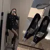 Sapatos Quadrados de Couro Envernizado, Saltos Agulha, Salto Alto com Biqueira de Ferro, Sandálias Femininas com Biqueira, Sapatos Sexy para Meninas Atrevidas