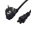 Cable de alimentación con enchufe AC de tres clavijas estándar europeo cola de ciruela estándar europeo francés alemán host adaptador para laptop cable de alimentación