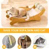 Tabla Rascadora para Gatos de Sisal, Nido Rascador para Garras de Gato, Nido para Gatos Resistente al Desgaste y que no Suelta Pelo, Sofá para Gatos, Juguete Todo en Uno para Afilar Garras, Tapete Resistente a los Arañazos, Sillón Reclinable