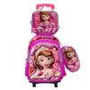 Mochila Escolar Transfronteiriça 3D Casca Dura Couro Concavo-Convexo Aluno do Ensino Fundamental Mochila de Rodinhas 5-12 Anos Desenho Animado Conjunto de Três Peças Mochila
