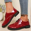 Zapatos de Cuero Pequeños Retro Transfronterizos Europeos y Americanos de Caña Baja Zapatos Individuales Mujer 2026 Estilo Británico Venta al por Mayor con Cordones Talla Grande Venta al por Mayor Talla Grande