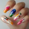 WM-169 Unhas Postiças Coloridas Grátis Europa e América Cor Quente e Viva Spice Girl 24 Peças Vestindo Unhas Atacado