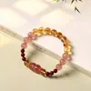 Pulseira Pixiu de Citrino Sintético, Contas de Cinábrio Sintético, Pixiu Retrô, Pulseira de Transferência de Riqueza e Fortuna, Atacado Feminino
