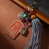Amuletos Taoístas do Ano do Cavalo de Cobre Puro com Cinábrio Tai Sui, Amuleto de Paz do General Wen Zhe, Pingente de Bolsa Tecida Artesanal, Enfeite para Pendurar no Carro