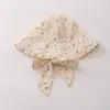 Gorro para Bebé de 1-2 Años, Sombrero de Pescador Delgado para Primavera y Otoño para Niñas, Diseño Floral Francés, Sombrero de Sol para Niños Pequeños con Ala Ancha