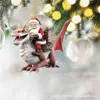 Decoración de Producto de Dinosaurio Rosa Navideño Transfronterizo Colgante Plano Acrílico para Árbol de Navidad Decoración para Árbol de Navidad del Grinch