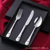 Conjunto de Talheres Ocidentais de Aço Inoxidável 304 para Churrasco, Garfo e Colher, Conjunto para Presente