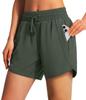 Shorts Esportivos Femininos de Cintura Alta Leves, Respiráveis e de Secagem Rápida Mais Vendidos no Exterior com Zíper Calças Casuais Confortáveis para Fitness
