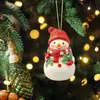 Novo produto transfronteiriço: Fofo boneco de neve de Natal em desenho animado acrílico 2D Pingente de decoração para árvore de Natal em casa