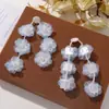 Estilo Chino Elegante Borla de Perlas Malla Degradada Parche de Tela de Flores Pequeñas DIY Headdress de la Dinastía Han Pendientes Pendientes Accesorios Venta al por Mayor