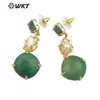 MPE116 aretes clásicos retro de piedra de color, cuarzo, perla, de longitud media, esenciales para citas y fiestas de mujeres