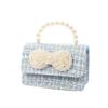 2021 Estilo Chanel Nuevo Lazo de Perlas Moda Moda Portátil Bandolera Doble Uso Bolso para Niños Bolso de Princesa