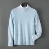 Baicai Rong 2026 Nuevo Suéter de Lana para Hombre Otoño/Invierno Cuello Semi Alto Casual Cálido Base de Punto para Negocios