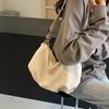Bolsa de Lona Feminina Grande Capacidade 2024 Novo Verão Combina com Tudo Bolsa de Ombro Transversal Têxtil Nicho Plissada Bolsa Dumpling