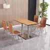 Juego de mesa y sillas para comida rápida, bar de snacks, tienda de fideos, cafetería escolar para estudiantes, comedor de empresa, comedor de fábrica, mesa y sillas de comedor de acero inoxidable