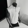 Chaleco Gris Claro de Estilo Americano con Cuello Henley para Hombre, Camiseta sin Mangas de Verano Estilo Americano, Camiseta sin Mangas Resistente de Moda