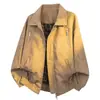 Chaqueta de Cuero con Cuello de Solapa para Hombre, Abrigo de Cuero Casual Holgado para Primavera y Otoño, Chaqueta Gruesa Versátil para Hombres Jóvenes, Prenda Superior de Moda para Hombre