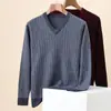 Suéter Hengyuanxiang 100% Lana Pura Suéter de Lana para Hombre 2025 Otoño e Invierno Nuevo Patrón de Ola Jacquard Camiseta Interior de Moda