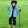 Jaqueta infantil de primavera e outono 2026 novo estilo coreano elegante para meninos pequenos jaqueta três em um de outono moderna e legal