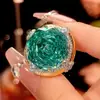 2025 Venta Caliente Joyería Huabi Base de Cobre Chapado en Oro Corte Milenio Verde Palazzo Temperamento Lujo Ligero Conjunto para Mujer 18-10m