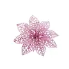 Decoração de Natal Flor Oca 15cm Flor de Natal de Três Camadas Acessórios para Arranjo de Guirlanda de Árvore de Natal Presente Tridimensional