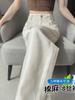 Pantalones Blancos de Pierna Ancha de Tencel Lino para Mujer Verano 2025 Delgados Anti-Arrugas Estilo Old Money Traje de Algodón Lino Seda de Hielo Pantalones Yamamoto