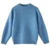 Nuevo suéter de cachemir de punto plano de siete puntadas de alta gama para otoño e invierno, de color liso, versátil, cálido y grueso, para niños y niñas