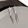 [Rio Lácteo Cintilante] Estrela de cinco pontas Brincos de borla de diamante completo Luxo leve elegante high-end Ear Drop Commuter Ear Jewelry
