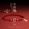 Pulsera trenzada de cuerda roja de plata S925 ajustable para parejas, Pulsera de buena suerte y fortuna, paz y alegría
