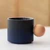 Caneca de Café Fashion com Gradiente Jateado, Alça de Bola Redonda, Caneca Criativa, Copo de Água, Caneca de Cerâmica, Logo de Escultura de Lembrança