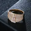 Anillo explosivo wishi europeo y americano Anillo de oro blanco de 18 quilates Pulsera de circón cuadrado de princesa de lujo Salida de fábrica