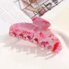 Pinza de Tiburón de Acetato Elegante y Sencilla Tamaño Grande Pinza de Garra Curva Colorida para la Parte Trasera de la Cabeza Accesorio para el Cabello de Temperamento Retro de Alta Gama para Mujeres