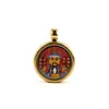 Pingente de Caixa Gawa Thangka dos Cinco Budas da Riqueza em Aço Inoxidável Mini Thangka Estilo Xizang 1,5cm