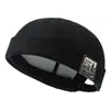 Sombrero de piel de melón sin ala con etiqueta de tela de nuevo estilo para primavera y otoño, para hombres y mujeres, estilo hip-hop coreano, estilo callejero, estilo retro